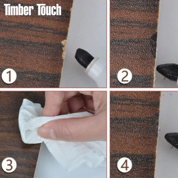 TimberTouch™ - Kit de lápices y cera para restaurar madera (8 tonos)