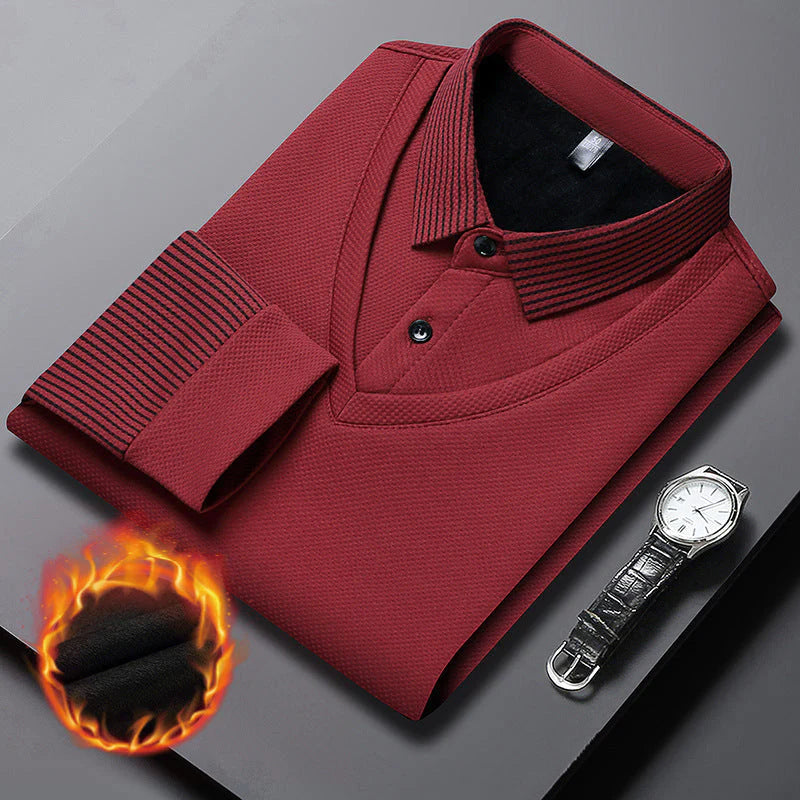 PrimeStripe™ -  Sueter a rayas con solapas de dos piezas