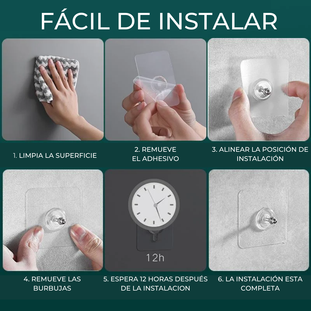 Ganchos adhesivos - ¡Lleva 20 Paga 10!