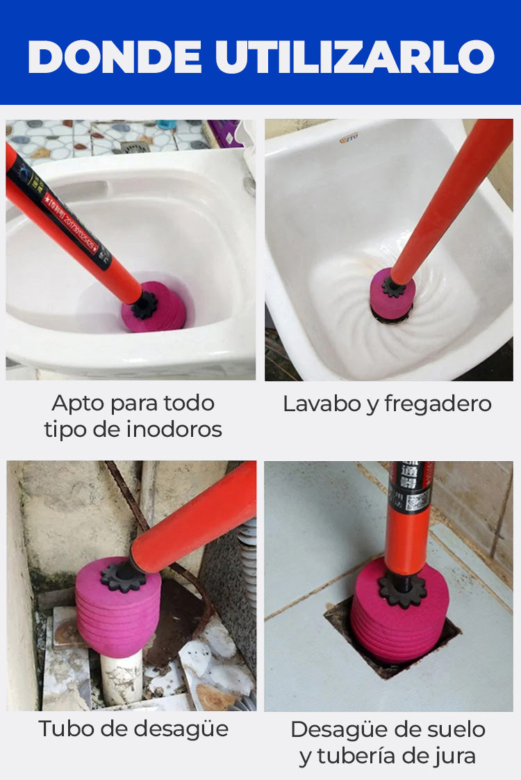 ForceJet™ - DESATASCADOR DE INODOROS DE ALTA PRESIÓN