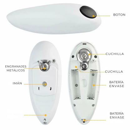 OneTouch™  - ABRELATAS ELECTRICO + DESTAPADOR REGALO