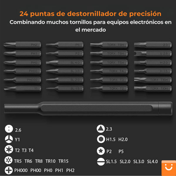 SCREWMASTER™ - JUEGO DE DESTORNILLADORES 24 EN 1