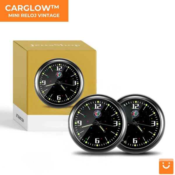 CARGLOW™ -  MINI RELOJ VINTAGE MARCAS DE AUTO - ¡PROMOCION! 1+1 GRATIS (2 UNIDADES)