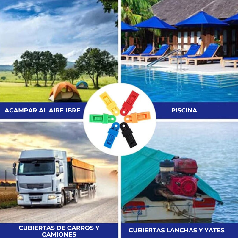 Grip-It™ - Clip resistente para sujetar tiendas, lonas y telas.