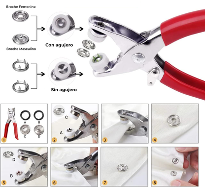 SnapFab™ - Aplicador instantaneo de botones