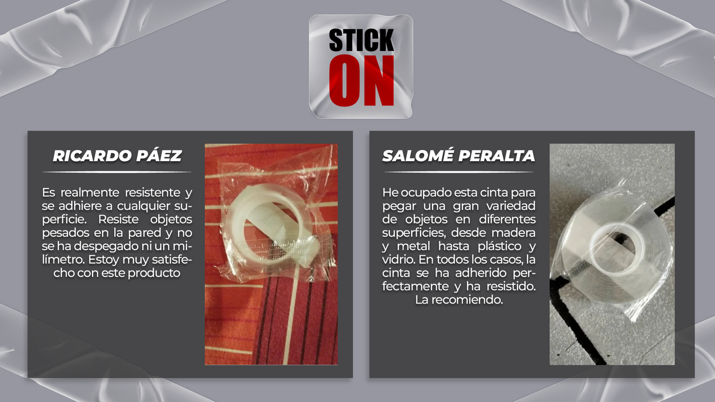 StickOn™ - CINTA ADHESIVA DOBLE CARA ULTRA RESISTENTE