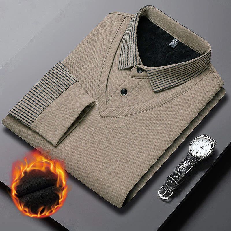 PrimeStripe™ -  Sueter a rayas con solapas de dos piezas