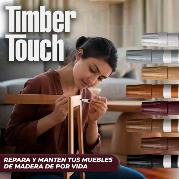 TimberTouch™ - Kit de lápices y cera para restaurar madera (8 tonos)