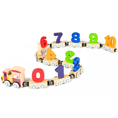 TrainKids™ - tren de madera magnético para aprender números y letras