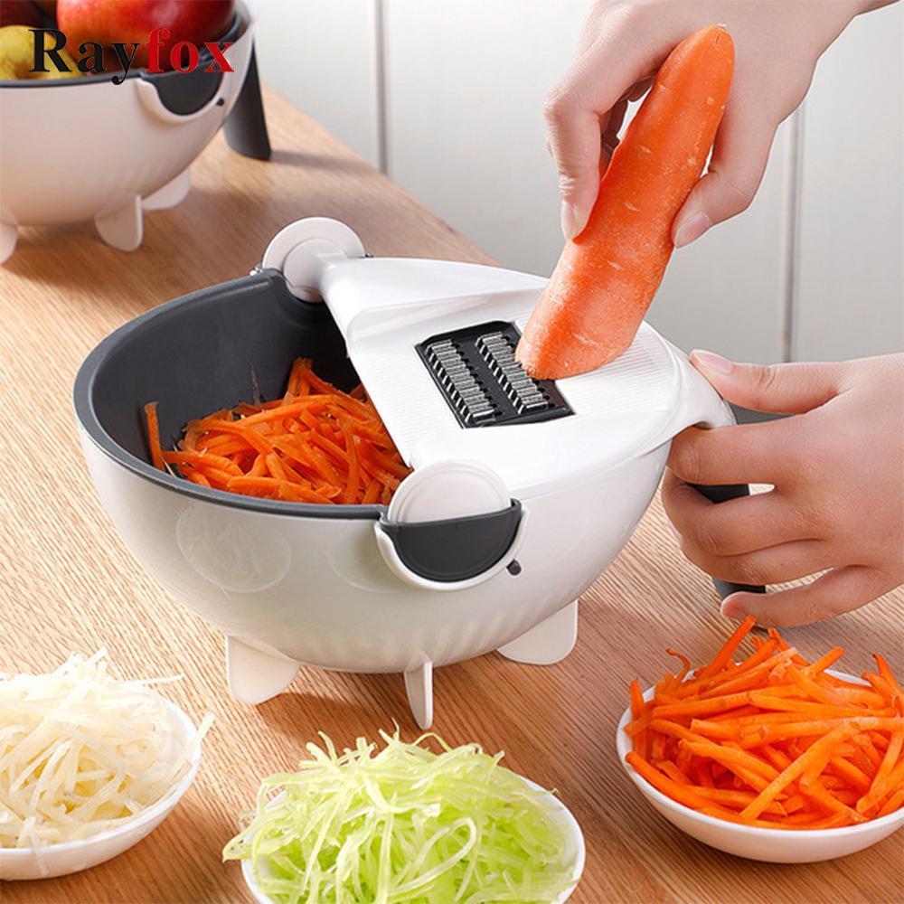 Rallador de Vegetales  -Cortador multifuncional con escurridor