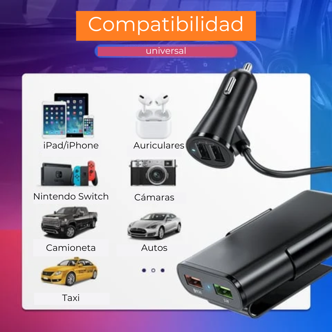 FastCharge™ - Cargador rápido para automóvil de 4 puertos