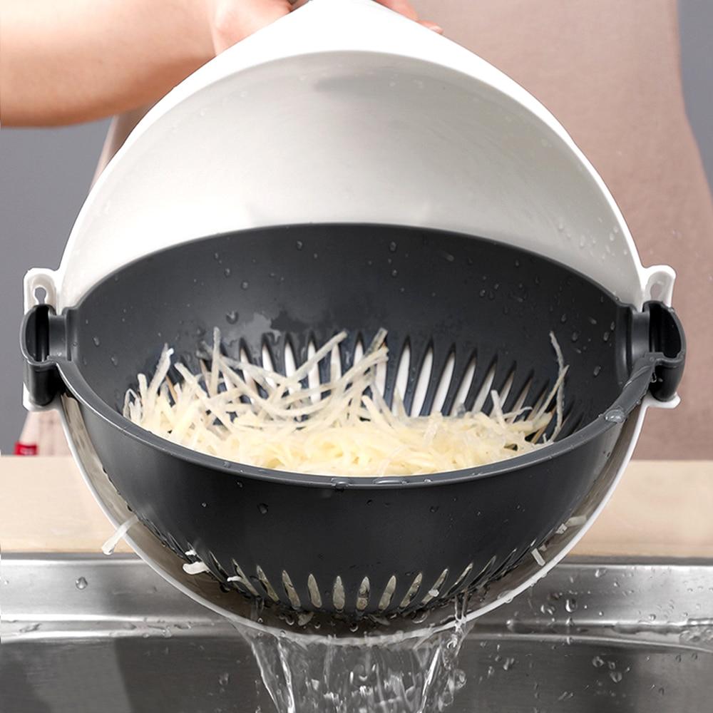 Rallador de Vegetales  -Cortador multifuncional con escurridor