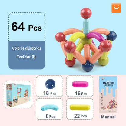 MagneticSticks™ - Bloques de construcción magnéticos educativos