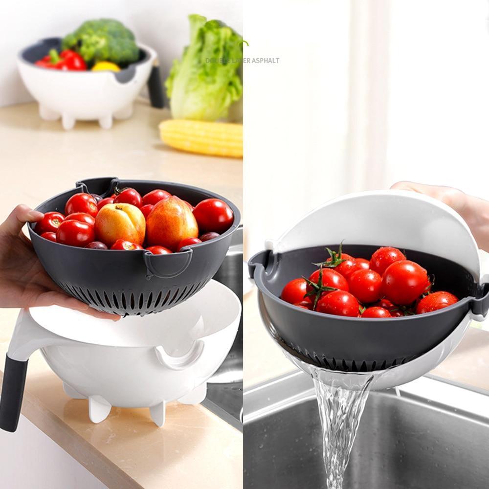 Rallador de Vegetales  -Cortador multifuncional con escurridor