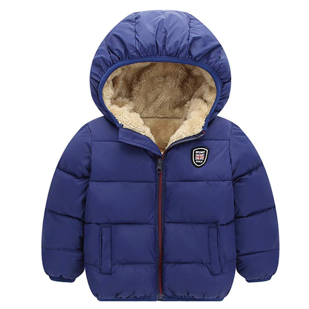 Chaqueta con capucha cálida y gruesa para niños y niñas