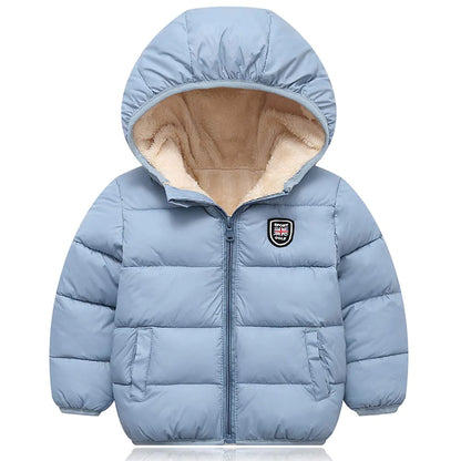 Chaqueta con capucha cálida y gruesa para niños y niñas