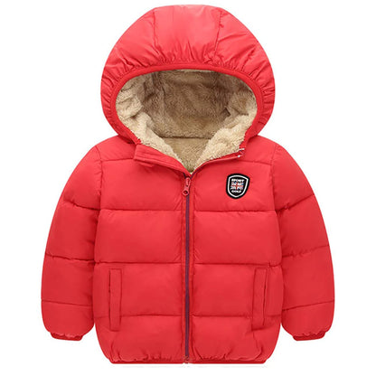Chaqueta con capucha cálida y gruesa para niños y niñas